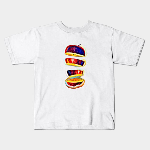 Sliced retro apple Kids T-Shirt by CONCEPTDVS